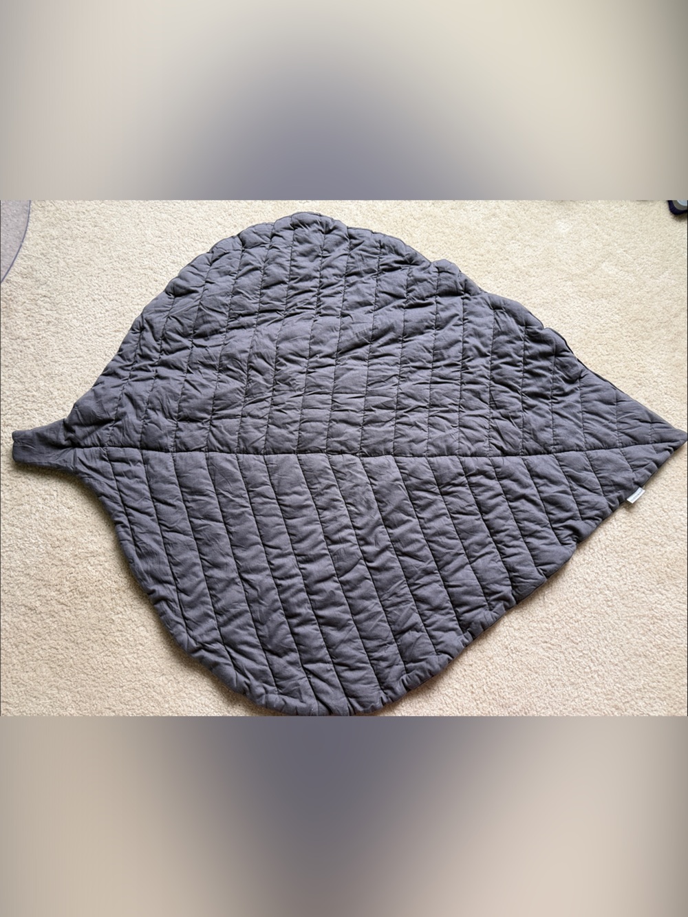 Toddlekind Quilted Leaf-Shaped Throw - Charcoal